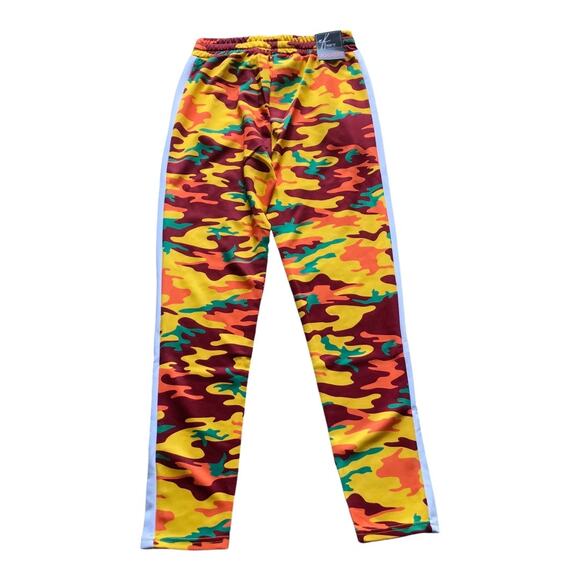 Redfox NWT Unisex Yellow Orange Green Burgundy Camo Print Joggers Size Medium - Picture 2 of 16